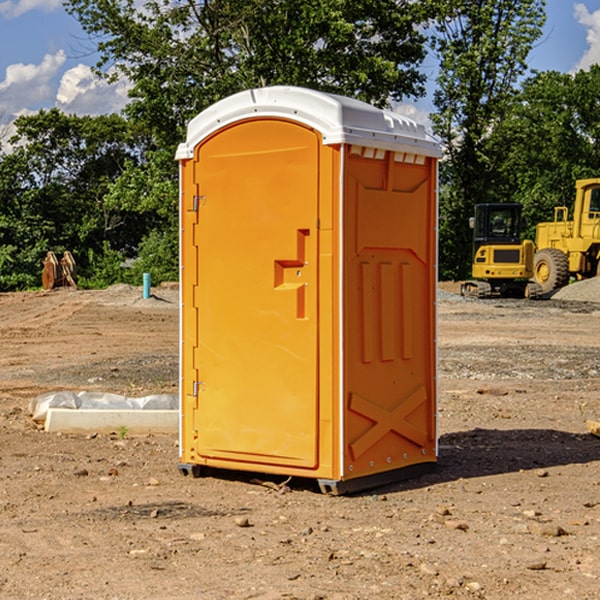 how often are the portable toilets cleaned and serviced during a rental period in Ariel